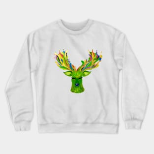 Blooming colorful spring deer Crewneck Sweatshirt